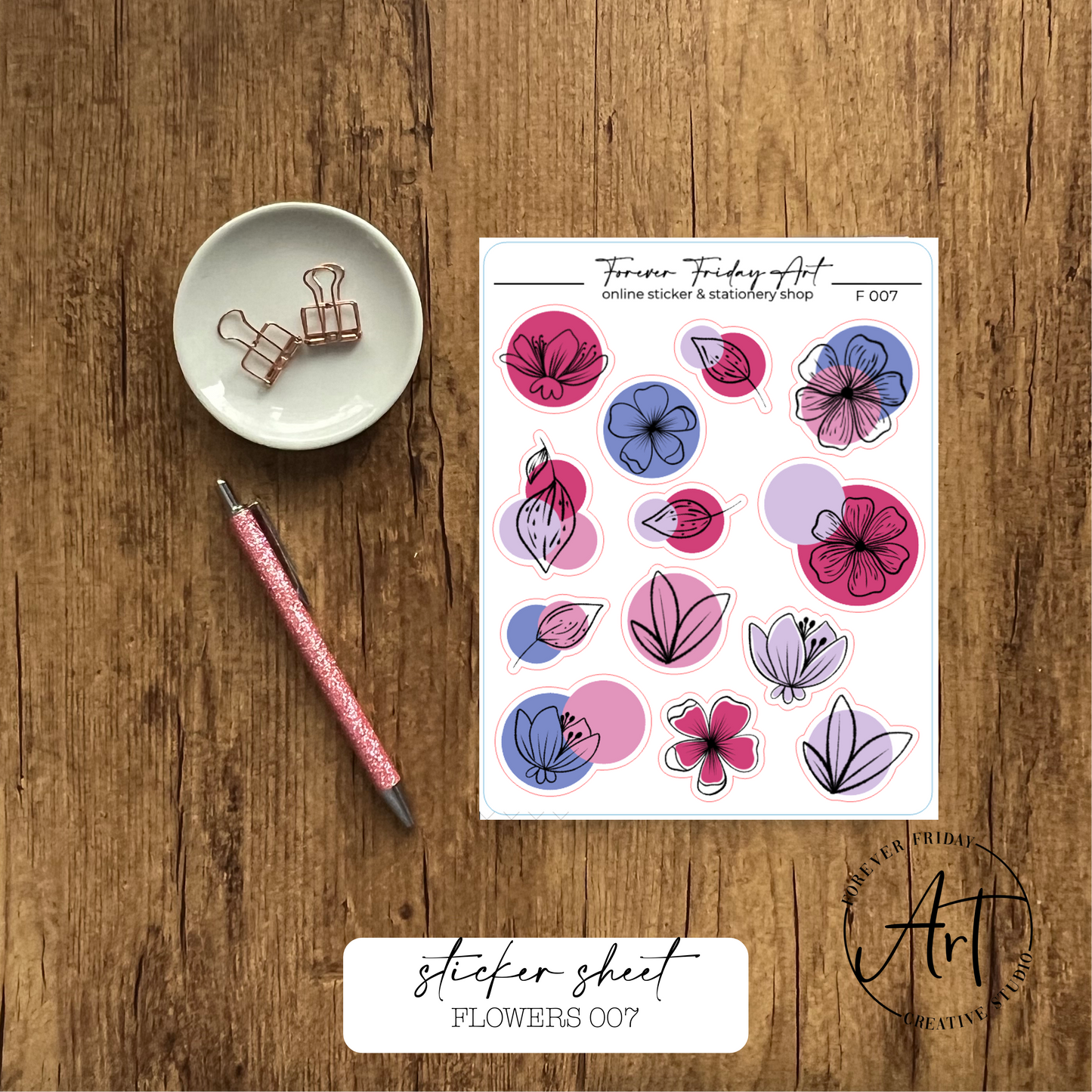 Flowers Sticker Sheet F005-F008