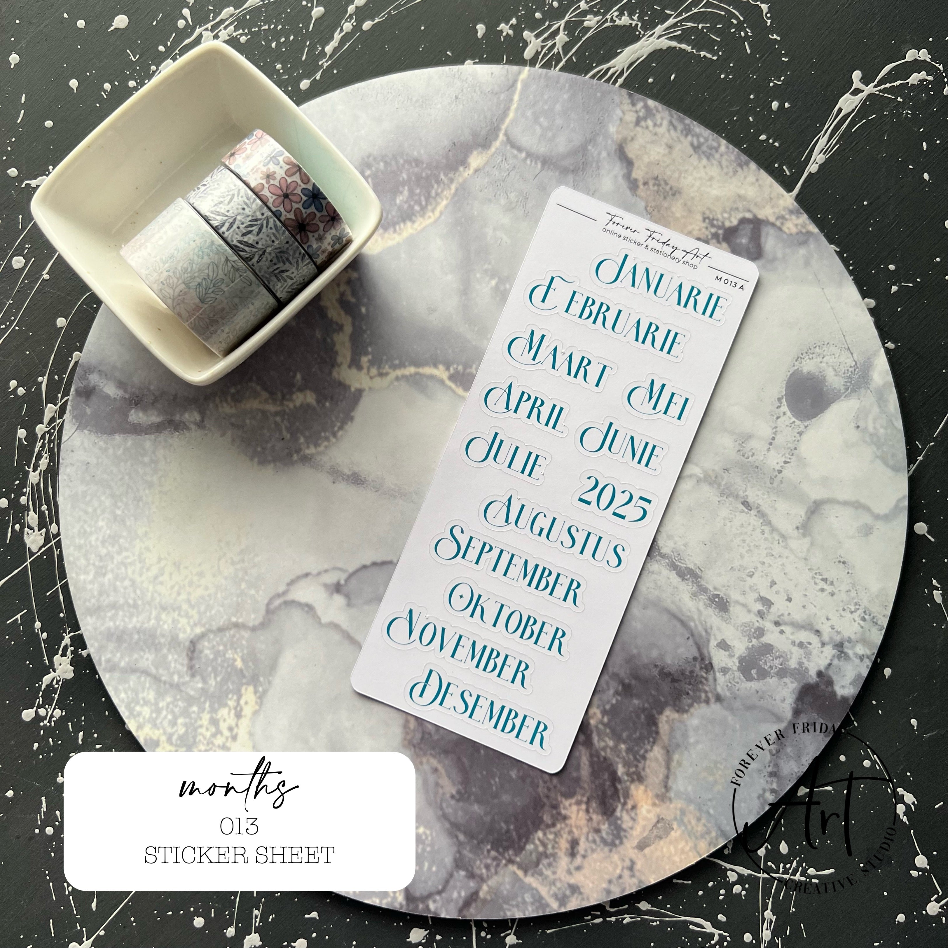 Month Code Sticker Months Sticker Sheets M013 - M015 – Forever Friday Art