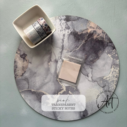 Pink Transparent Sticky Notes