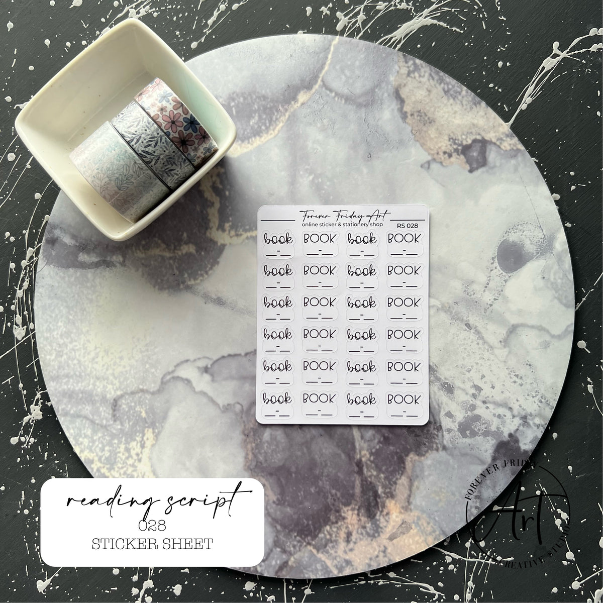 R Script Sticker Reading Script Sticker Sheet RS025 - RS028 – Forever Friday Art