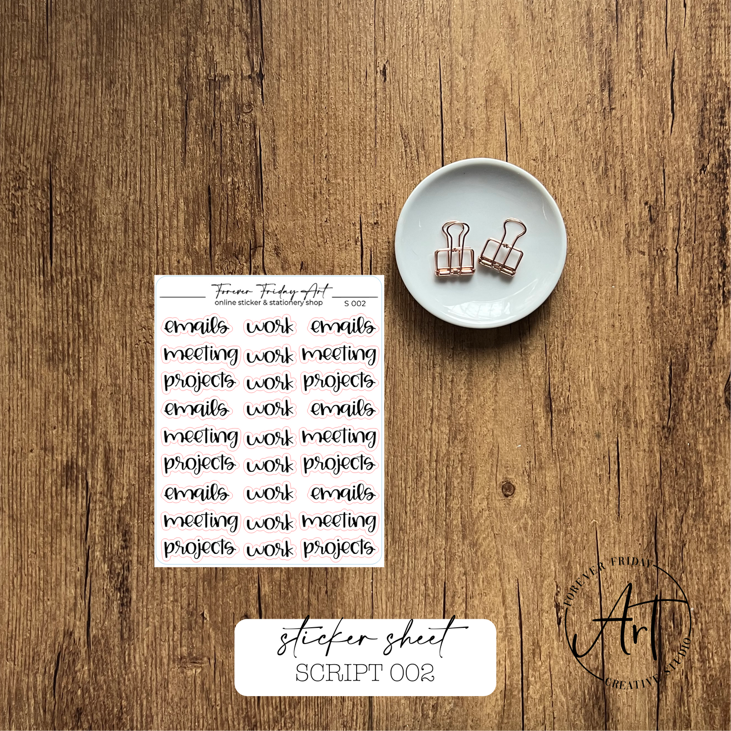 Script Sticker Sheet S001 - S004