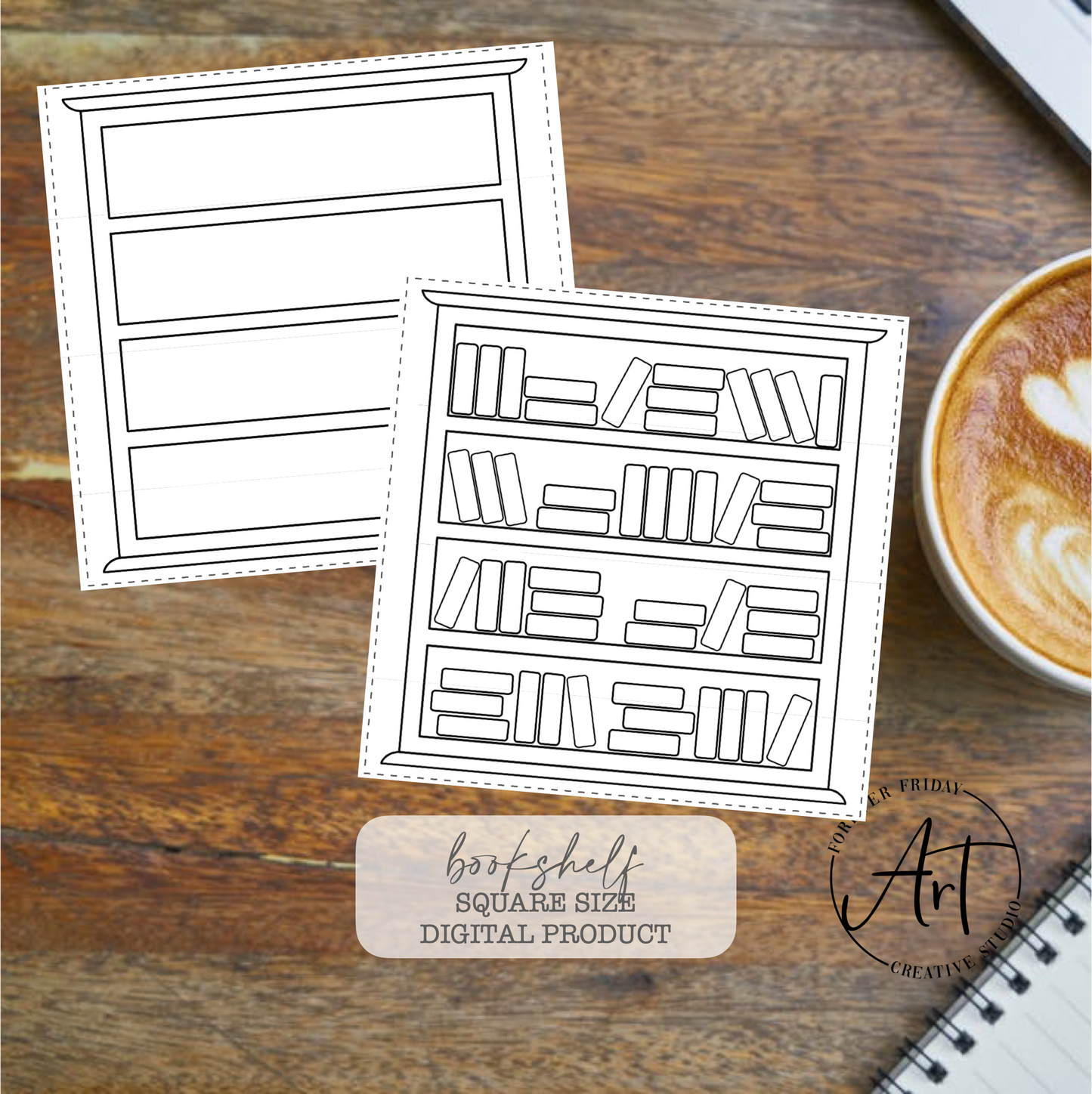 Square Bookshelf _ Digital Download