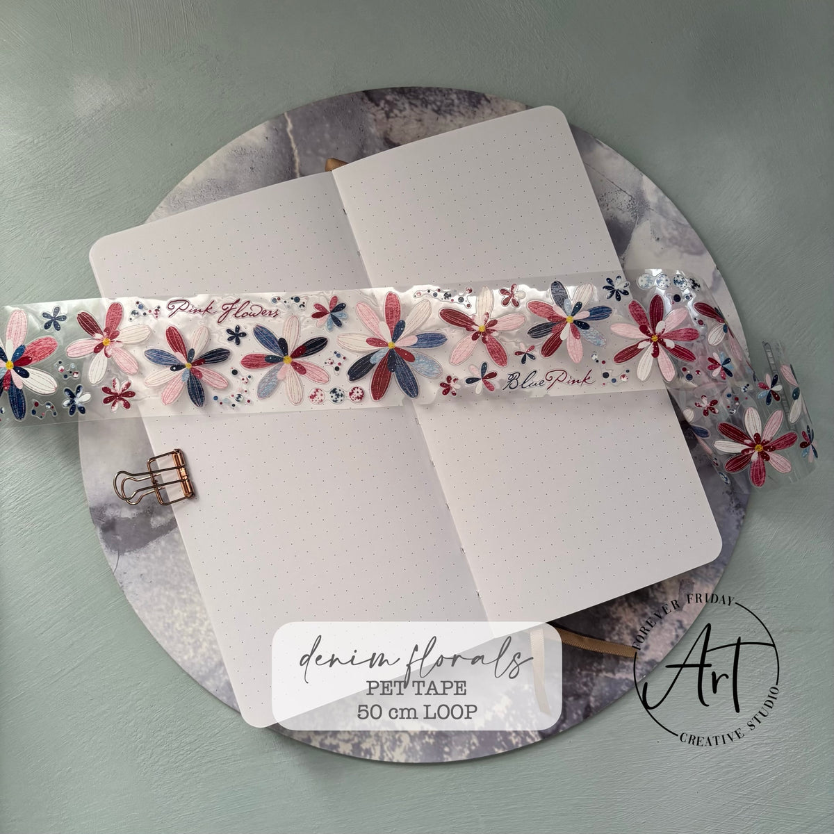 Denim Florals - PET Tape Loop