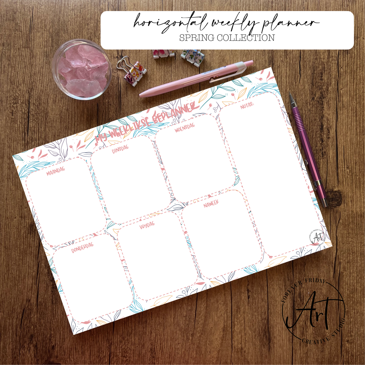 Notebook Planner Spring Spring Weekly Planner – Forever Friday Art