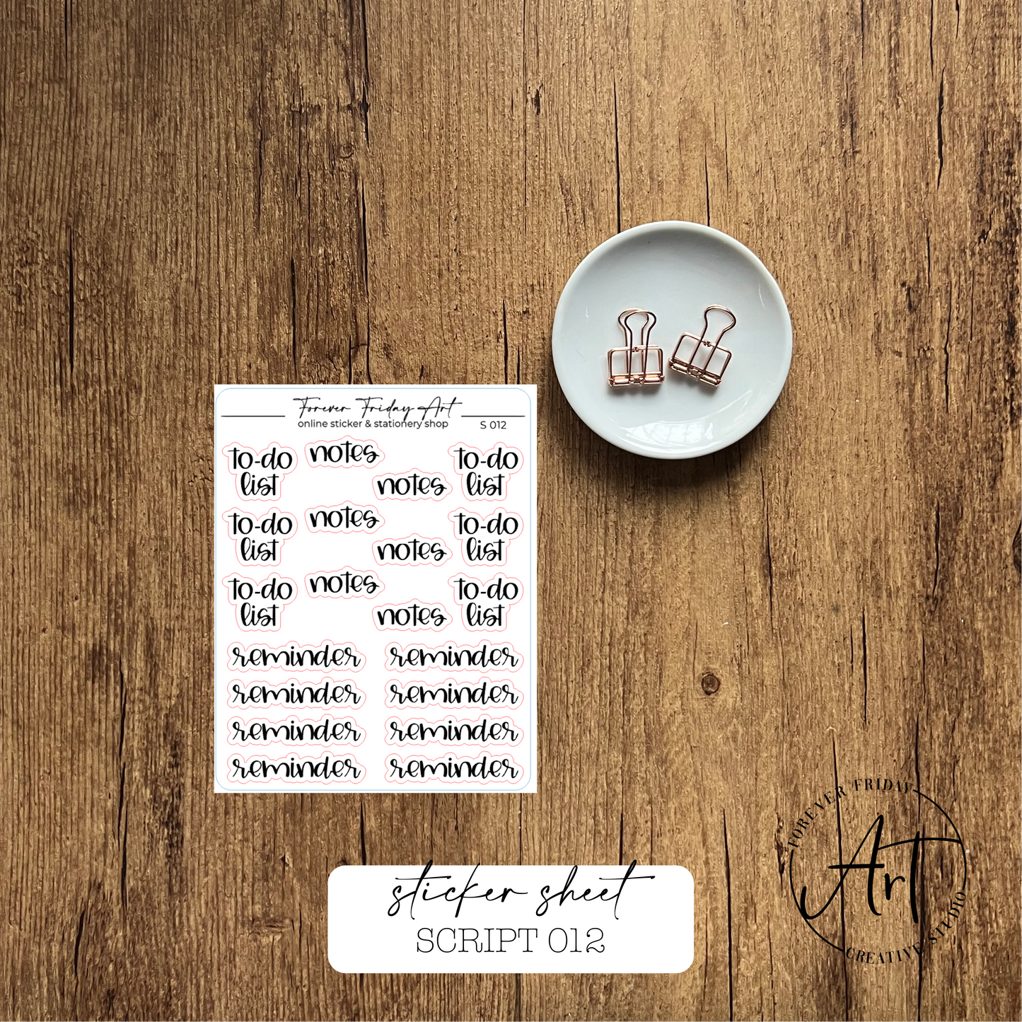 Script Sticker Sheet S009-S012