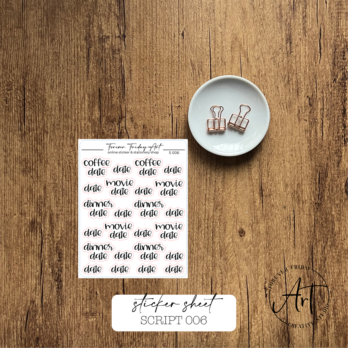 Scrut Sticker Script Sticker Sheet S005 - S008 – Forever Friday Art